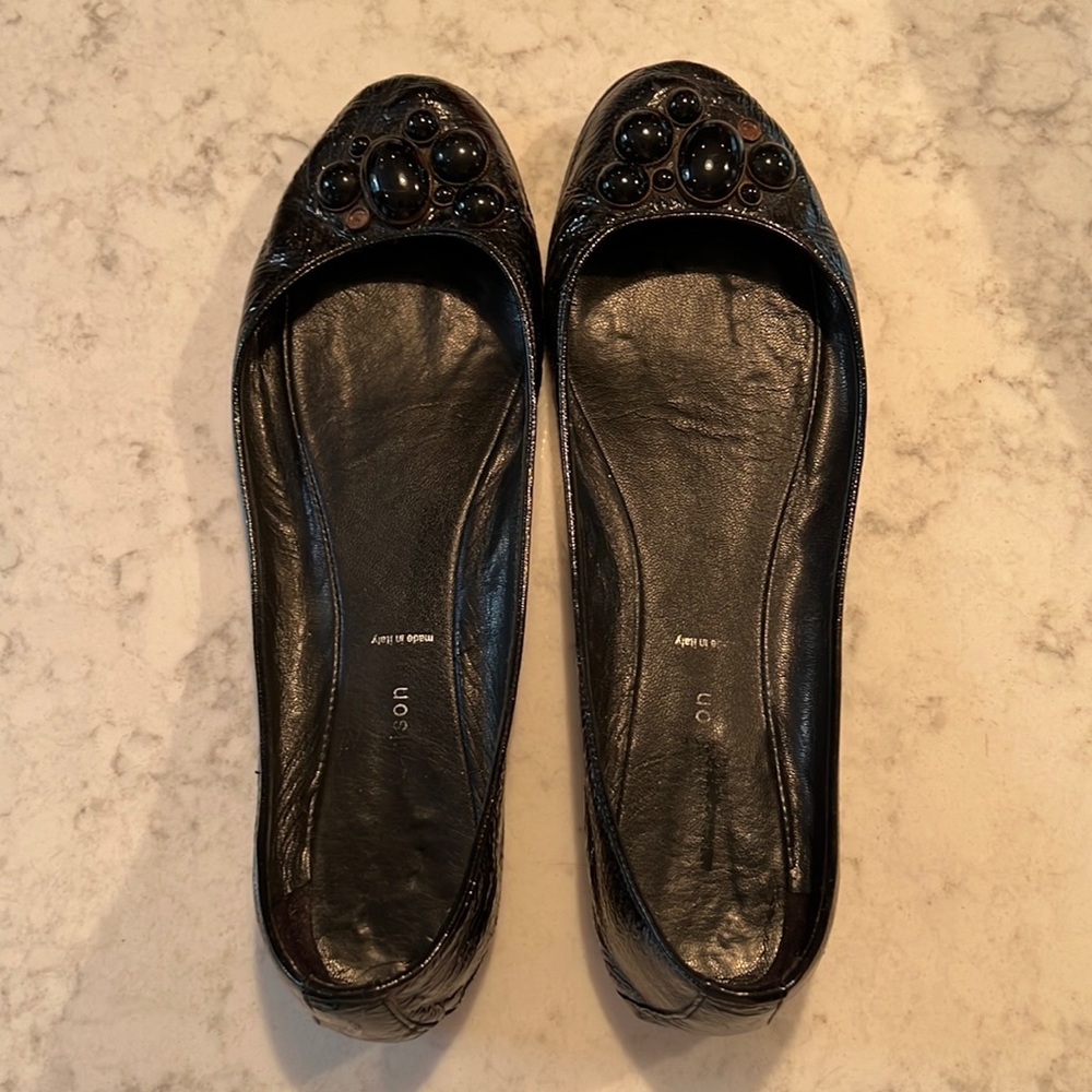 Sigerson Morrison black patent flats 8M
